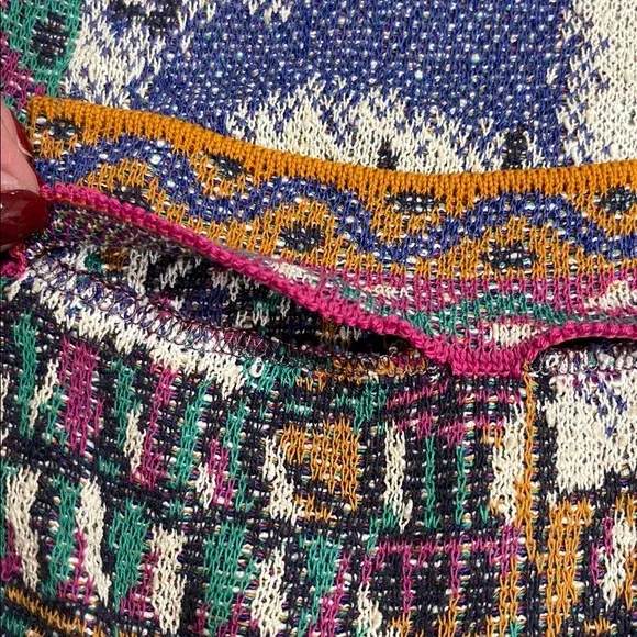 Vintage Missoni Colorful Scenic Architectural Print Cardigan Sweater SZ XL